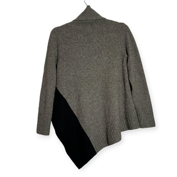 Eileen Fisher Yak Merino Wool Asymmetric Sweater SIZE Petite PS Tan STAIN - Picture 4 of 13